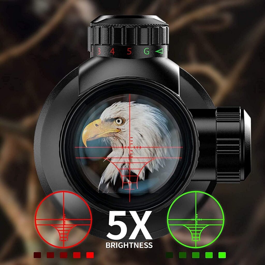 BESTSIGHT 3-9X40 Rifle Scope,Red  Green Illumination System,Rangefinder Reticle Riflescope for Hunting with 20mm11mm Rings