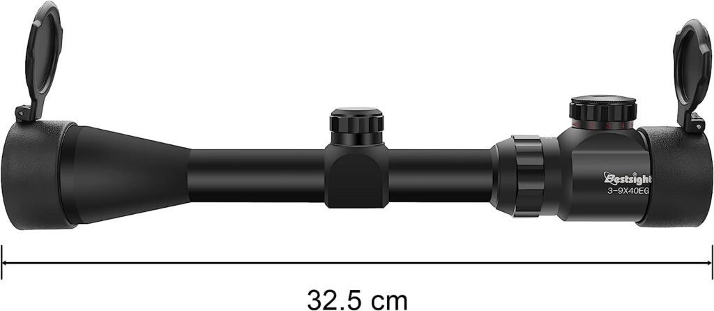 BESTSIGHT 3-9X40 Rifle Scope,Red  Green Illumination System,Rangefinder Reticle Riflescope for Hunting with 20mm11mm Rings